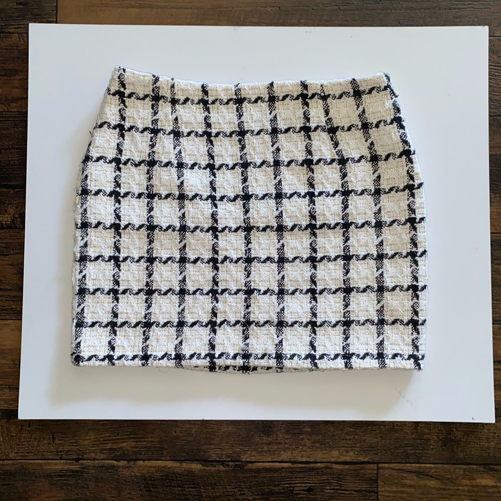 SHEIN Black and White Checkered Pencil Skirt